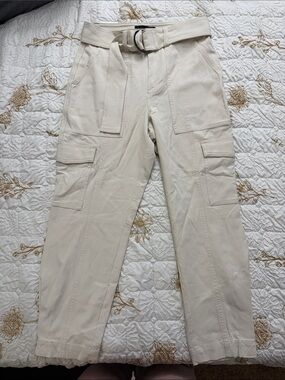 Banana Republic Cream Cargo Pants with Belt